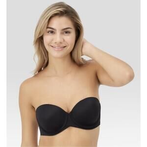 Maidenform Womens Bra 38D Black Convertible Strapless Support New